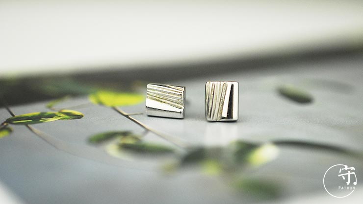 Natural Irregular Stripes Lines Earrings Women Unique Sliver Earring